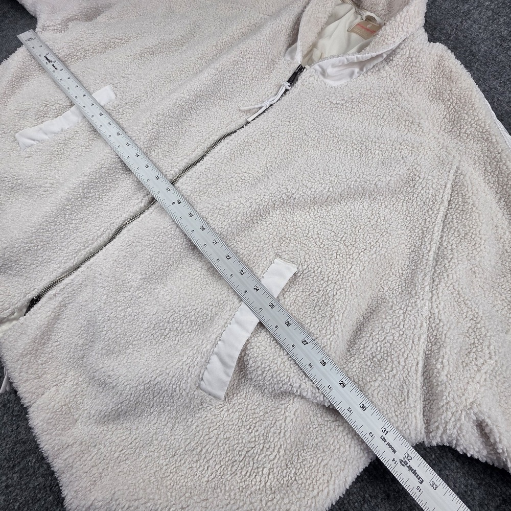 Free People Movement XL Jacket Ivory Oversized Sherpa Fleece Full Zip Cozy‎ Coat - Picture 9 of 12